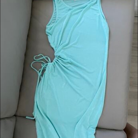 Blue women cute dress long sleeve fashion/ modern style dress - Picture 3 of 5